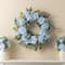 Glitzhome® 24" Blue Peony & Hydrangea Floral Wreath with Black Metal Hanger